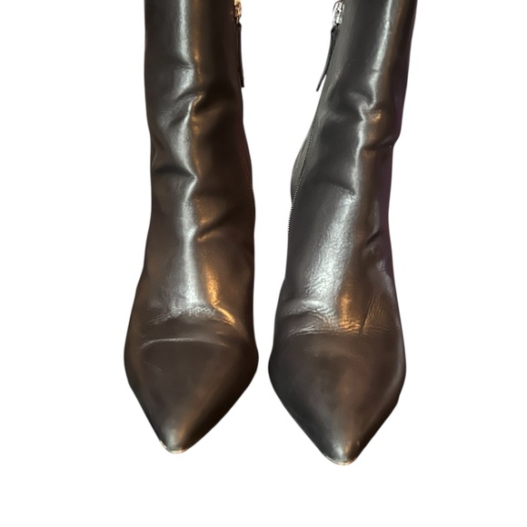 SCHUTZ Mikki Black Leather Ankle Heeled Bootie SZ 9.5 - Picture 4 of 6